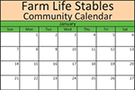 Monthly calendar showing scheduled events